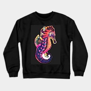 Abstract Colorful Seahorse Crewneck Sweatshirt